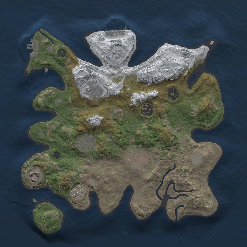 Rust Map: Procedural Map, Size: 3000, Seed: 562192, 14 Monuments