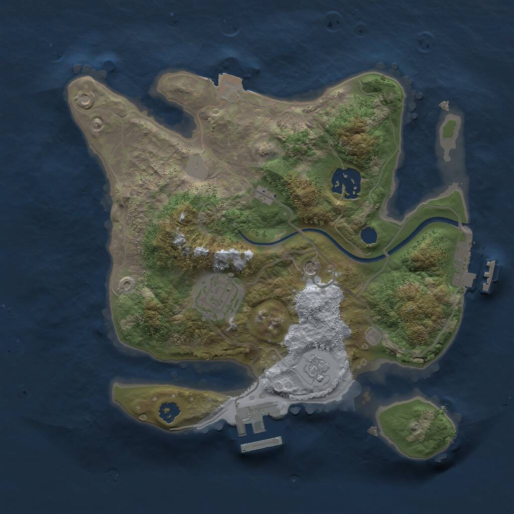 Rust Map: Procedural Map, Size: 2500, Seed: 15476, 7 Monuments