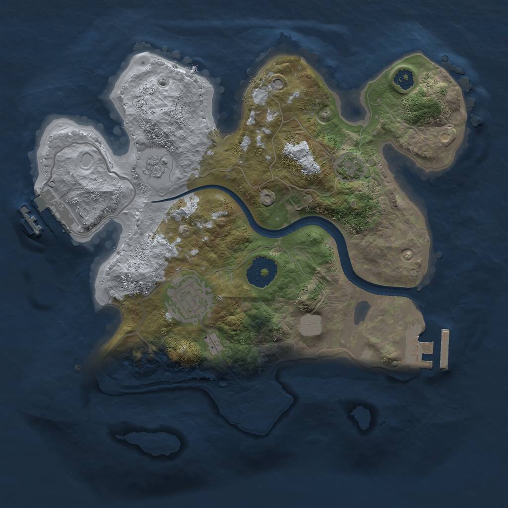 Rust Map: Procedural Map, Size: 2550, Seed: 21, 6 Monuments