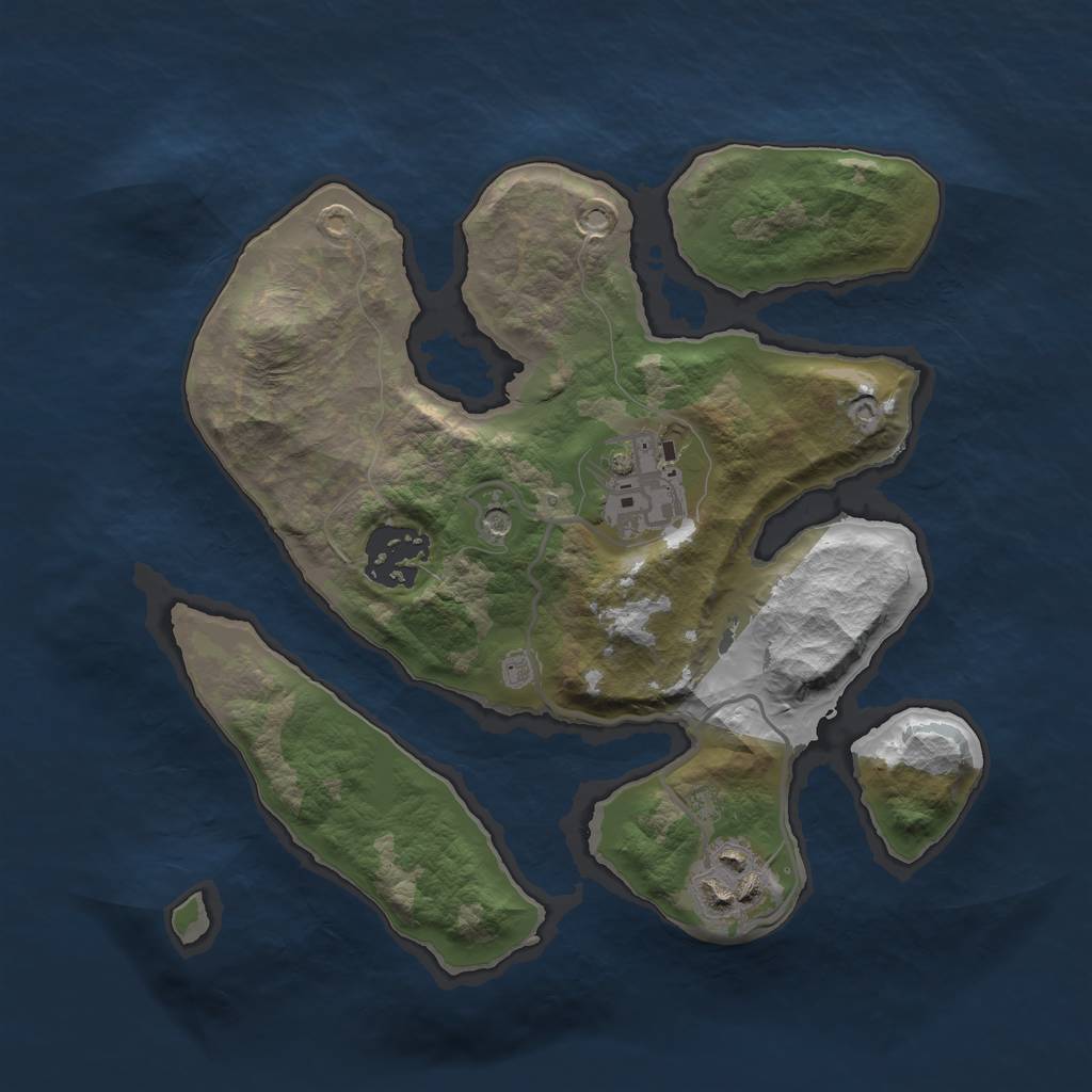 Rust Map: Barren, Size: 2500, Seed: 90644600, 6 Monuments