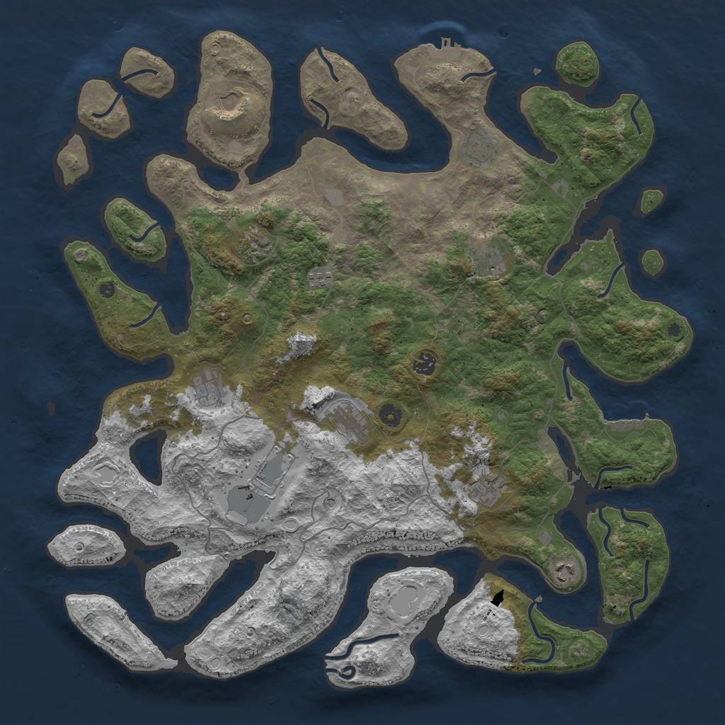 Rust Map: Procedural Map, Size: 4800, Seed: 21330, 19 Monuments