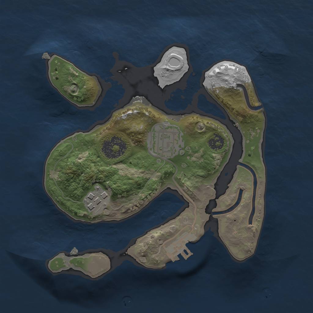 Rust Map: Procedural Map, Size: 2000, Seed: 49665893, 8 Monuments