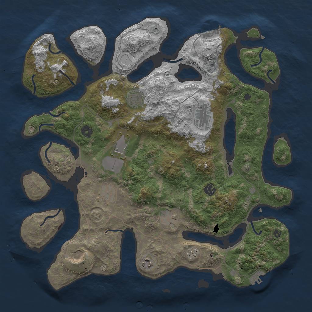 Rust Map: Procedural Map, Size: 4000, Seed: 5102021, 17 Monuments