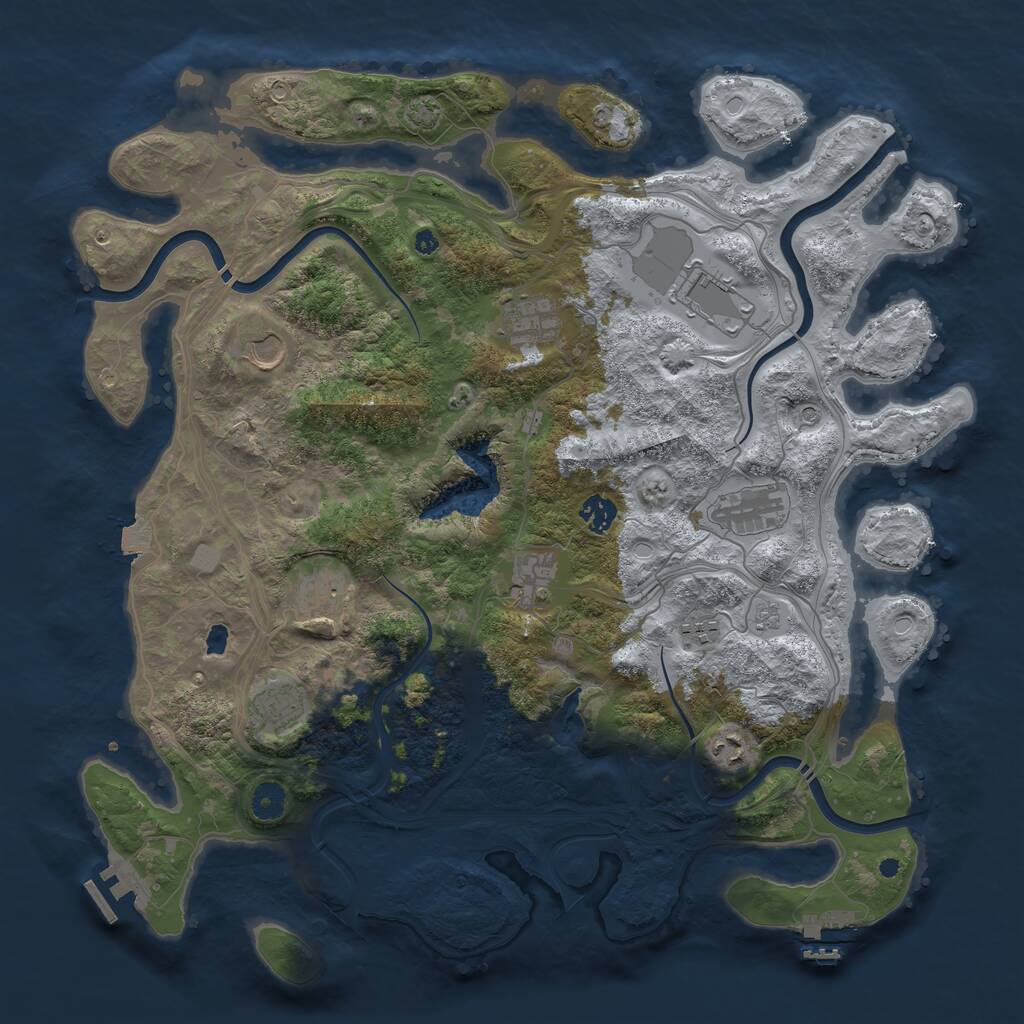 Rust Map: Procedural Map, Size: 4250, Seed: 80085, 16 Monuments