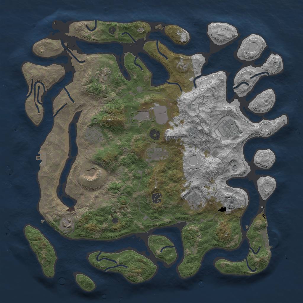 Rust Map: Procedural Map, Size: 4250, Seed: 80085, 18 Monuments