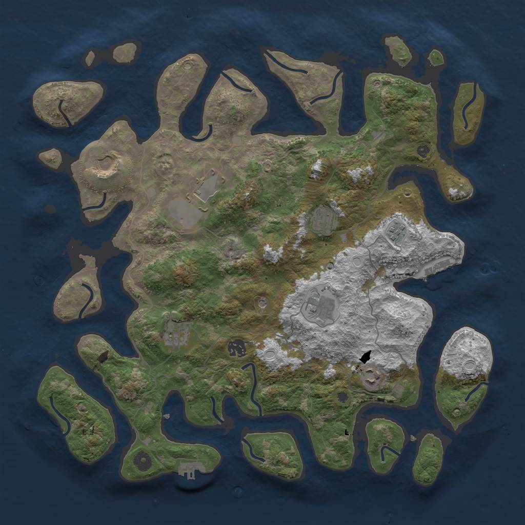 Rust Map: Procedural Map, Size: 4250, Seed: 5038, 16 Monuments
