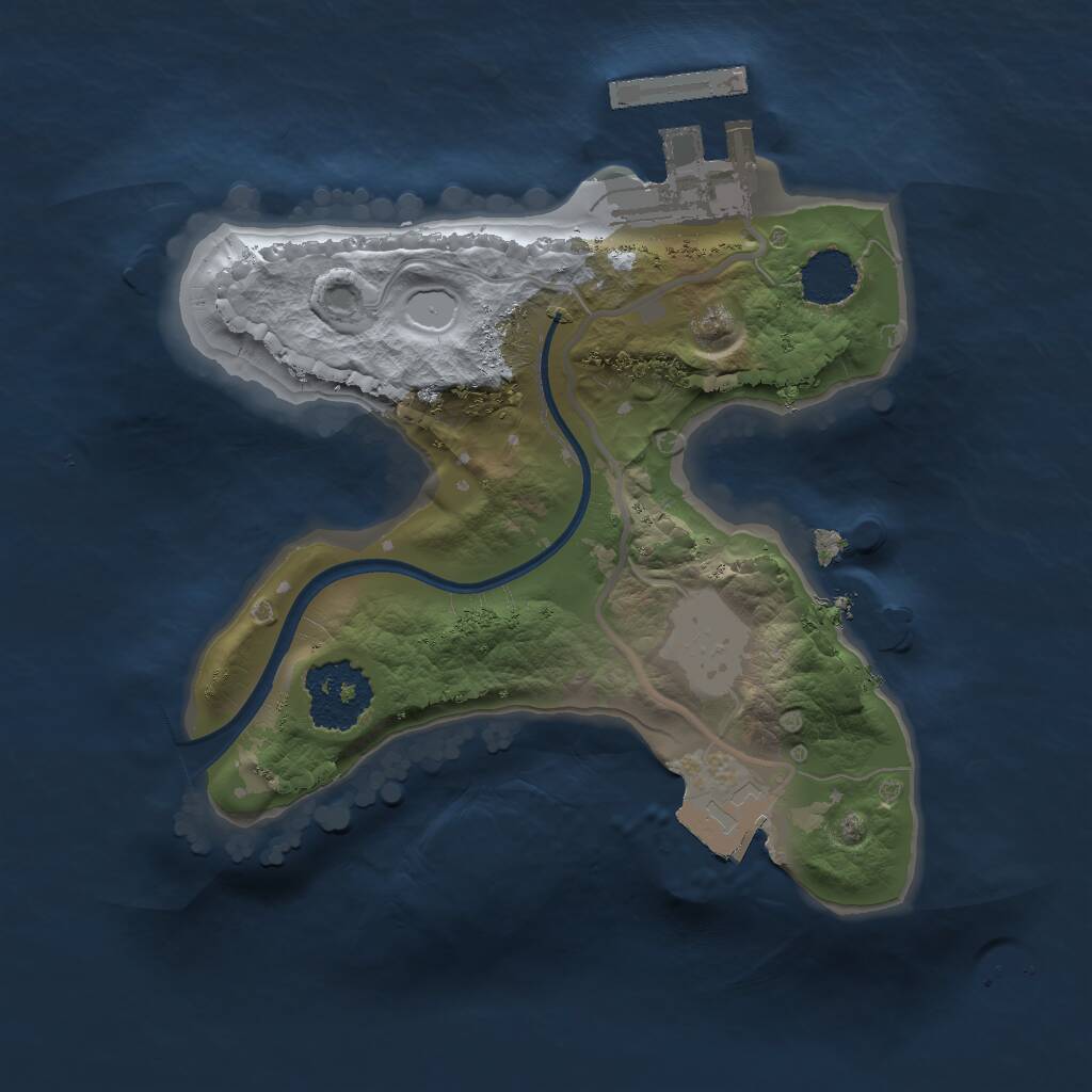 Rust Map: Procedural Map, Size: 1600, Seed: 526874, 2 Monuments