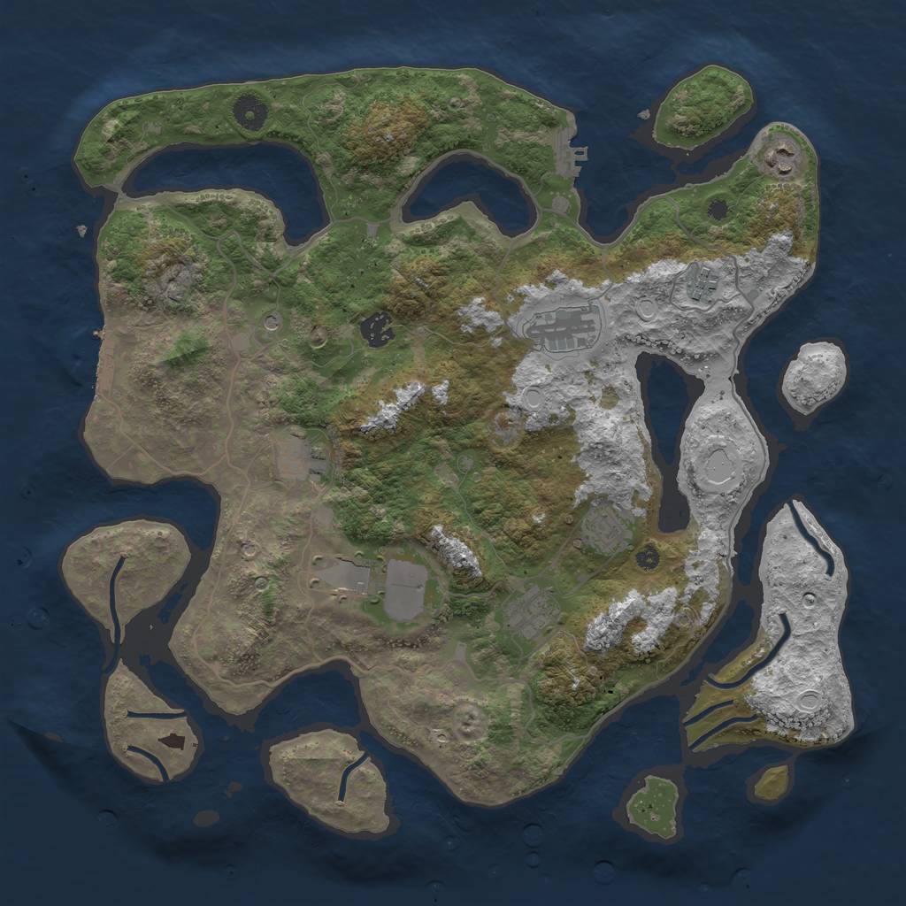 Rust Map: Procedural Map, Size: 4000, Seed: 867530986, 16 Monuments