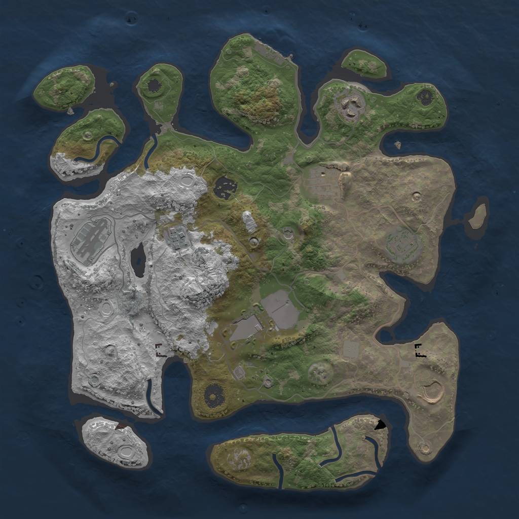 Rust Map: Procedural Map, Size: 3500, Seed: 22100366, 15 Monuments