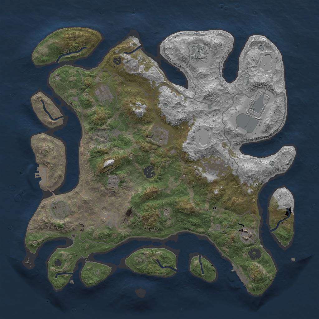 Rust Map: Procedural Map, Size: 4000, Seed: 8546960, 18 Monuments