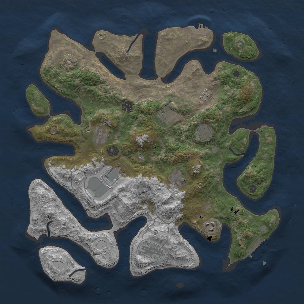 Rust Map: Procedural Map, Size: 4000, Seed: 111131511, 18 Monuments