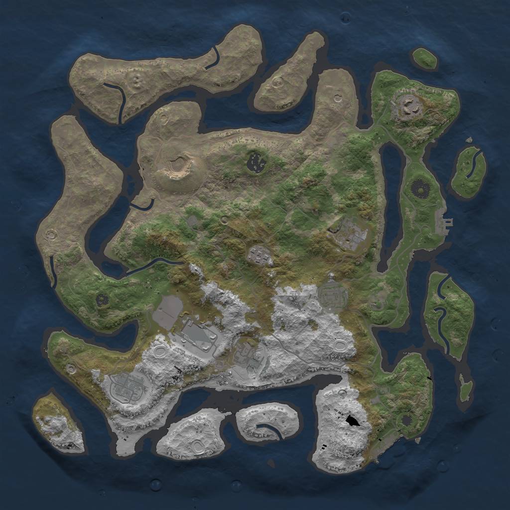 Rust Map: Procedural Map, Size: 4000, Seed: 167439370, 17 Monuments