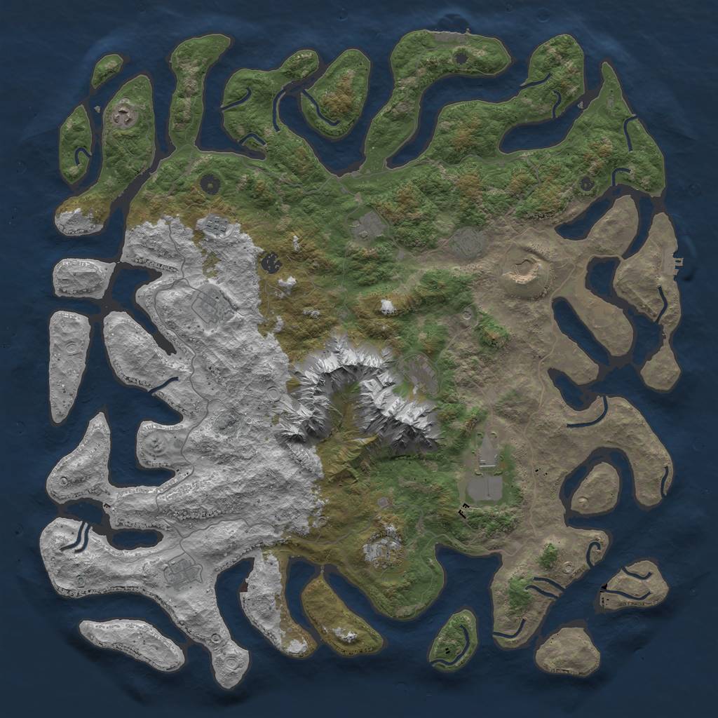 Rust Map: Procedural Map, Size: 5400, Seed: 16113, 19 Monuments