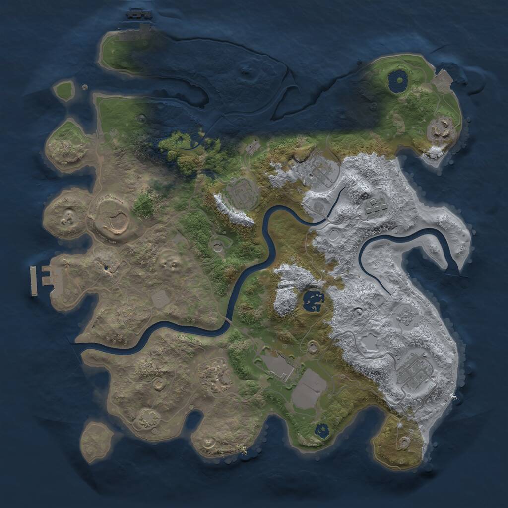 Rust Map: Procedural Map, Size: 3500, Seed: 927, 15 Monuments