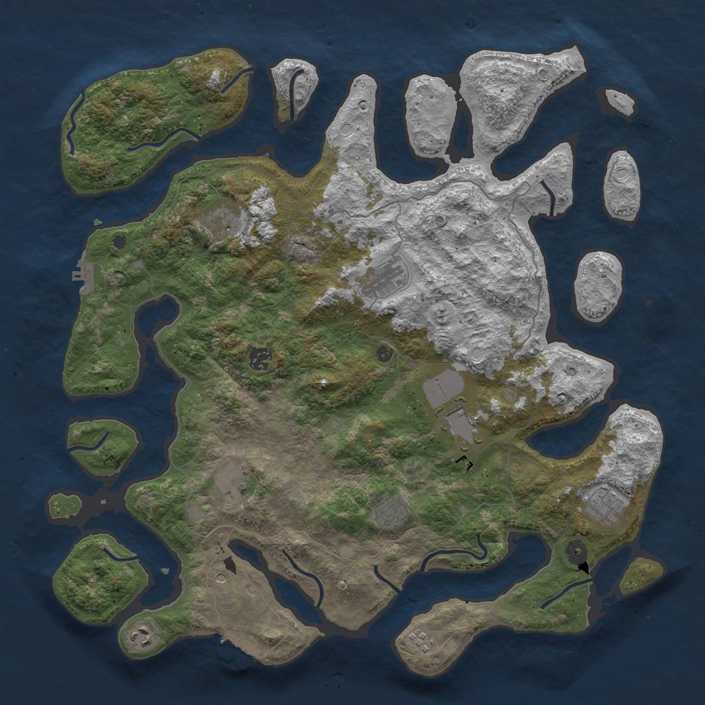 Rust Map: Procedural Map, Size: 4500, Seed: 583644888, 17 Monuments