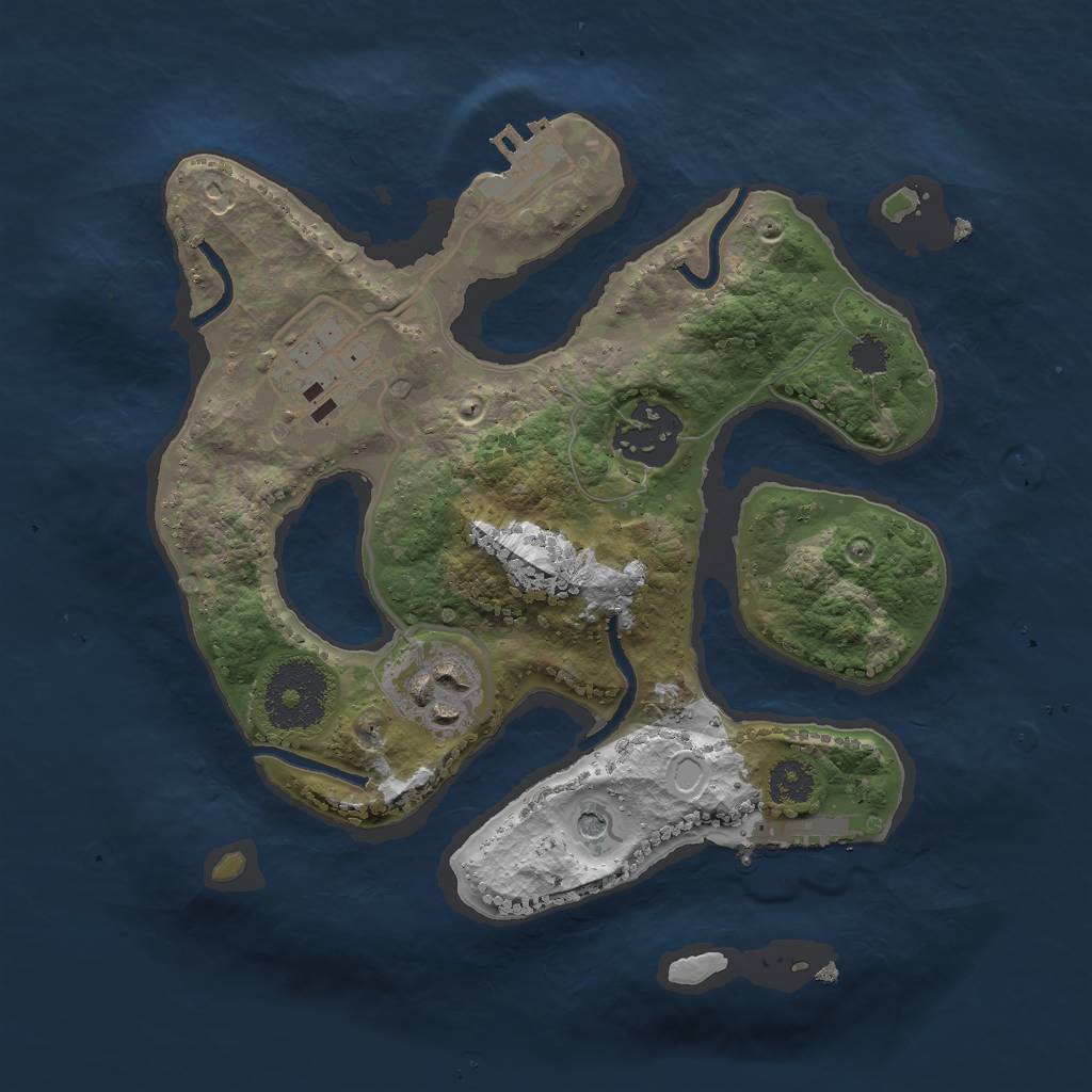 Rust Map: Procedural Map, Size: 2500, Seed: 8061992, 11 Monuments