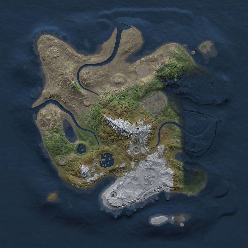 Rust Map: Procedural Map, Size: 2500, Seed: 8061992, 7 Monuments