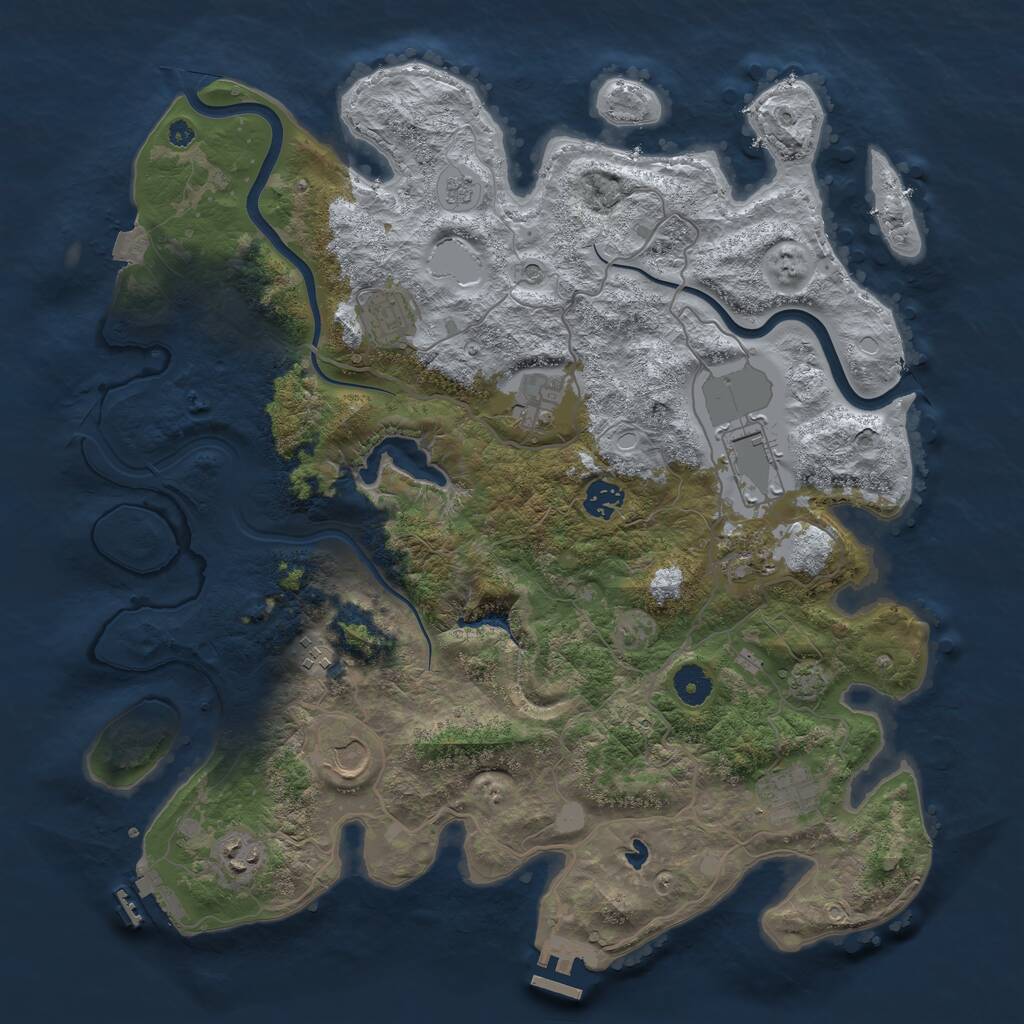 Rust Map: Procedural Map, Size: 4000, Seed: 1873242178, 15 Monuments