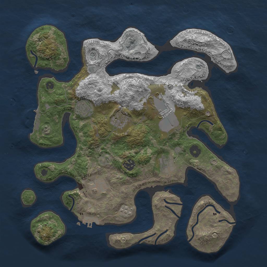 Rust Map: Procedural Map, Size: 3500, Seed: 233631860, 15 Monuments