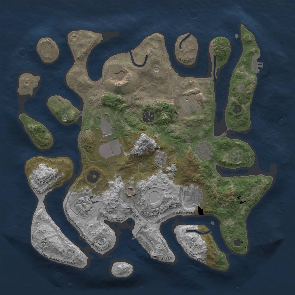 Rust Map: Procedural Map, Size: 3500, Seed: 5367894, 17 Monuments