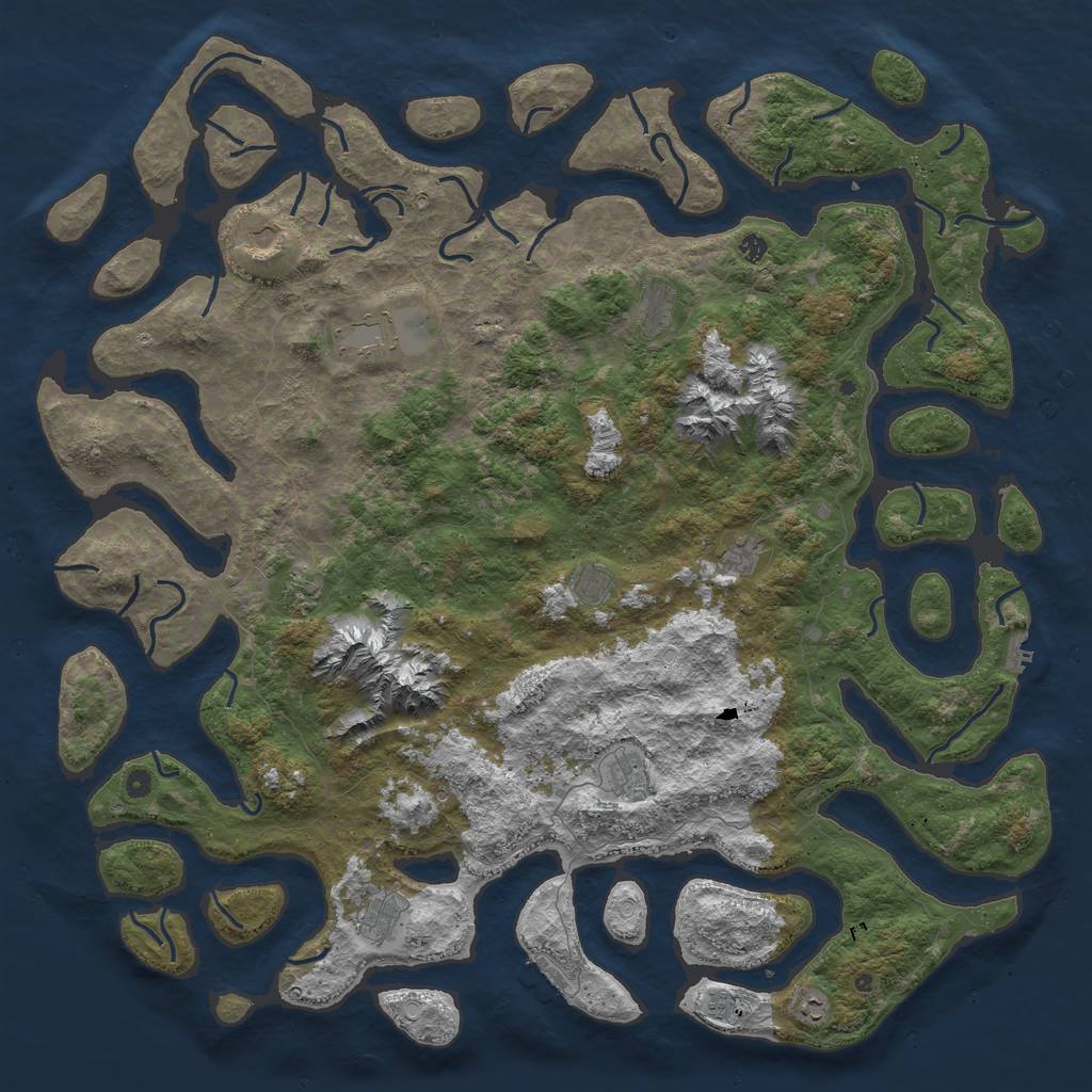 Rust Map: Procedural Map, Size: 6000, Seed: 331, 19 Monuments