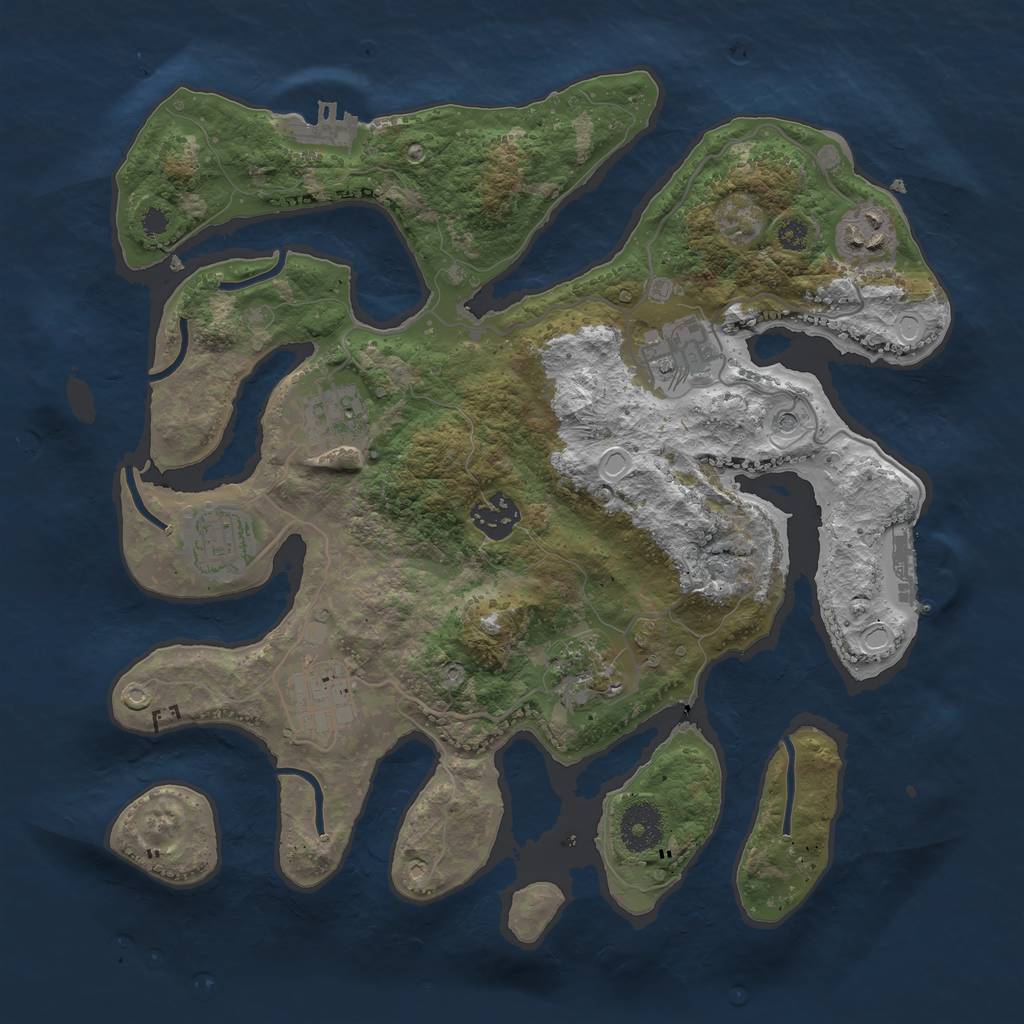 Rust Map: Procedural Map, Size: 3323, Seed: 1279482710, 15 Monuments