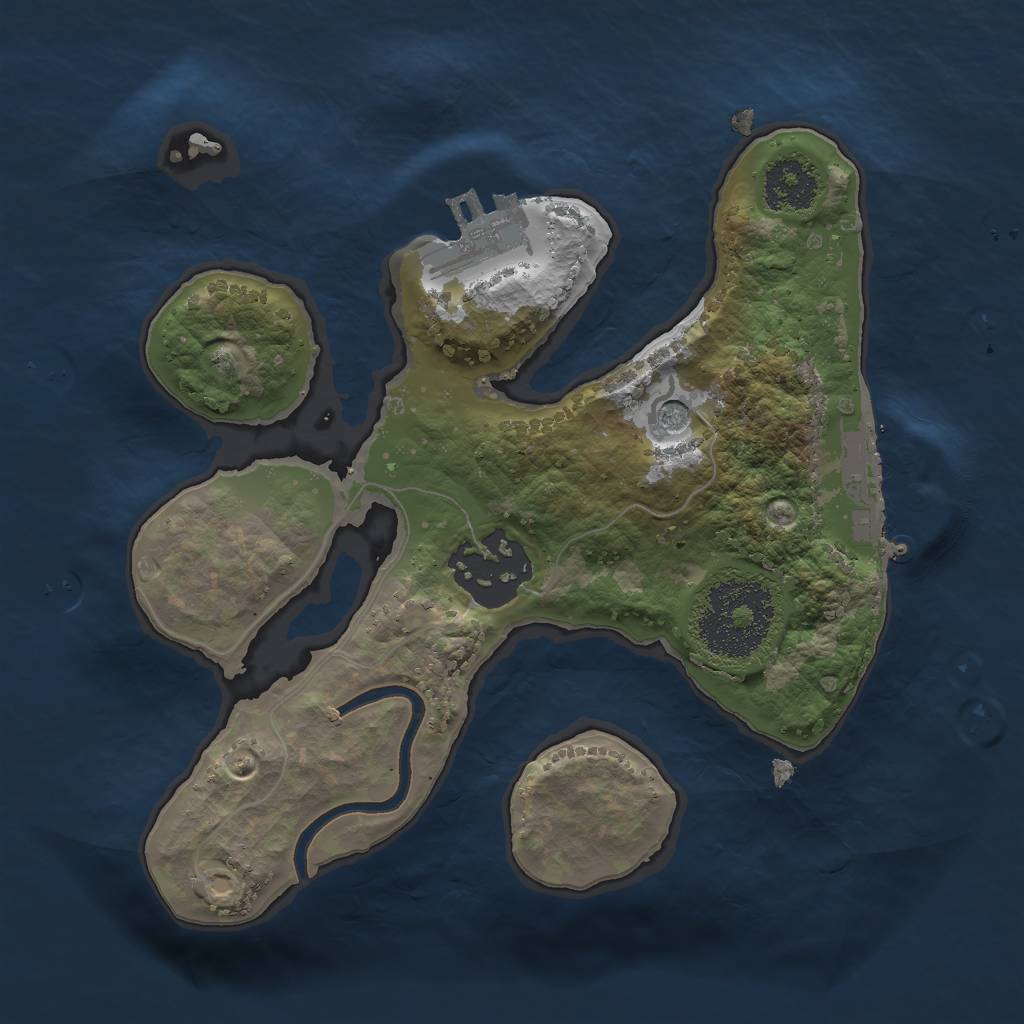 Rust Map: Procedural Map, Size: 2000, Seed: 1074031617, 9 Monuments