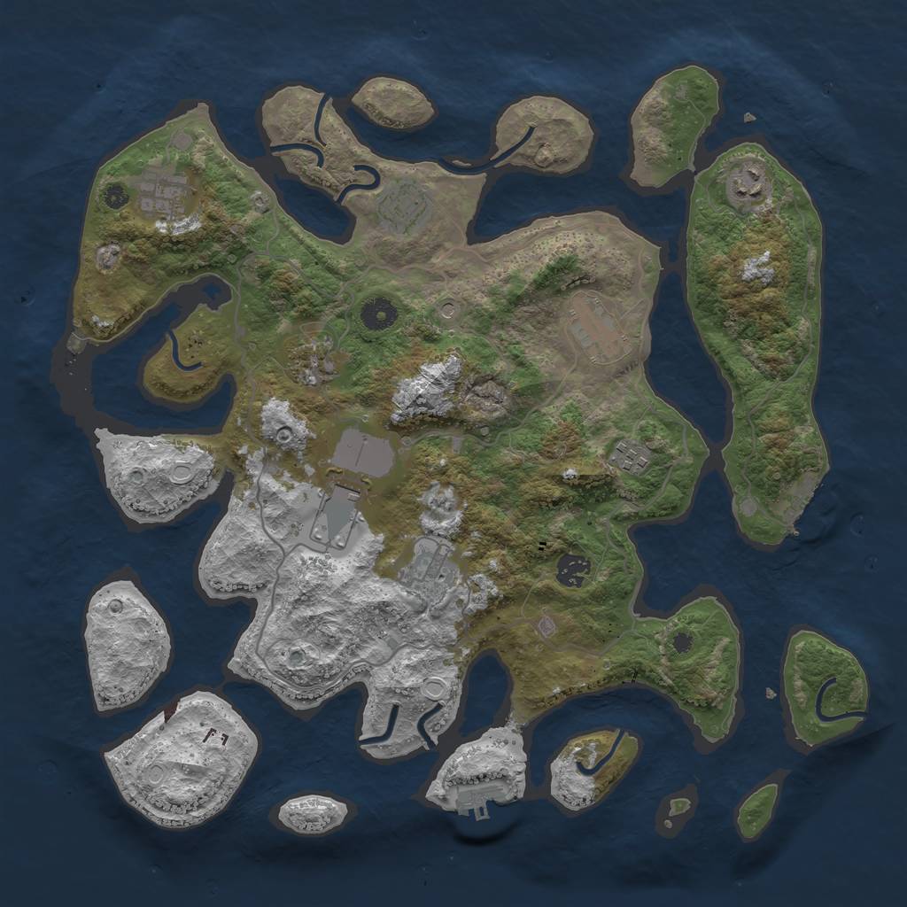 Rust Map: Procedural Map, Size: 4000, Seed: 14710957, 17 Monuments