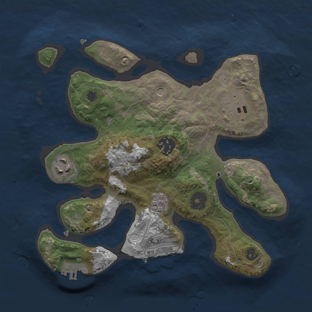 Rust Map: Procedural Map, Size: 2600, Seed: 1134251, 12 Monuments