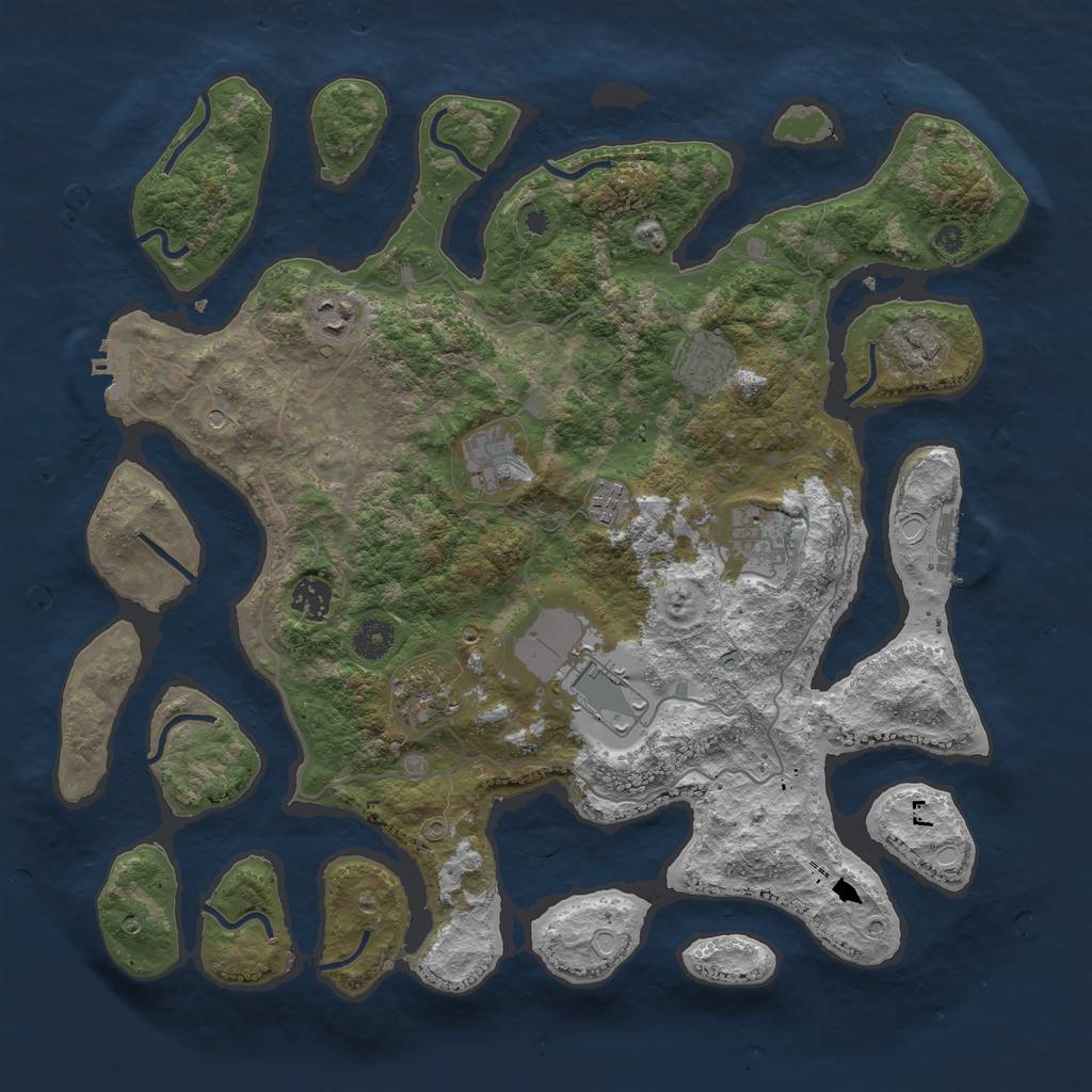 Rust Map: Procedural Map, Size: 4000, Seed: 1177159145, 16 Monuments