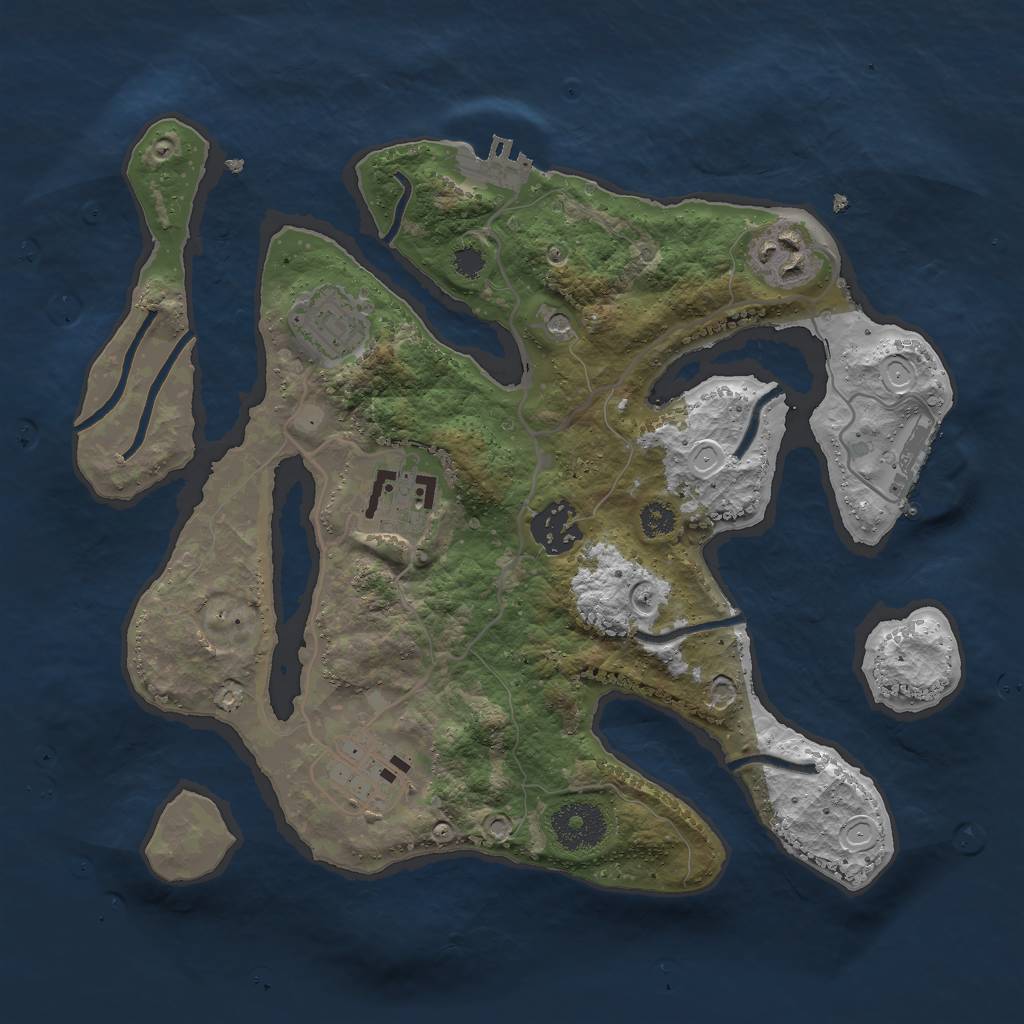 Rust Map: Procedural Map, Size: 3000, Seed: 1370179369, 13 Monuments