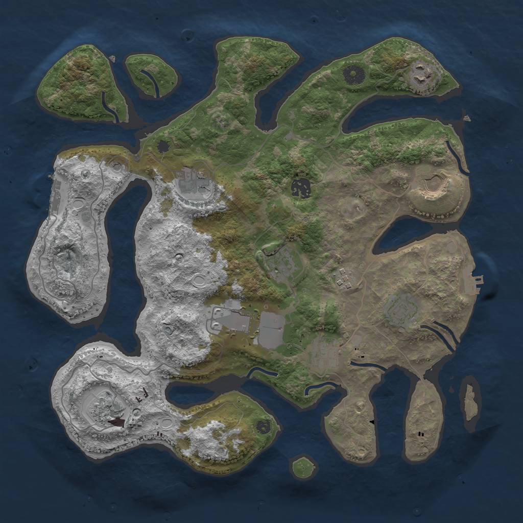 Rust Map: Procedural Map, Size: 3750, Seed: 216211237, 18 Monuments
