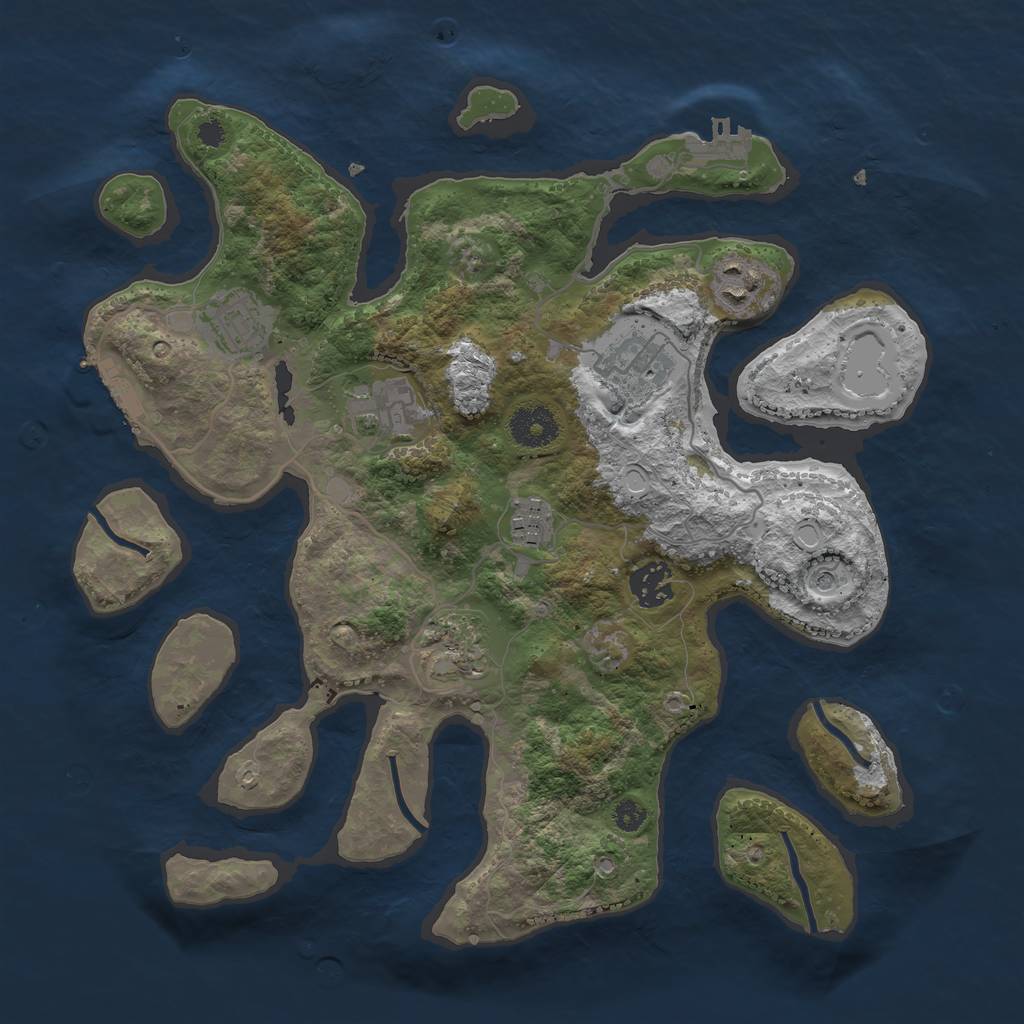 Rust Map: Procedural Map, Size: 3400, Seed: 156507071, 15 Monuments