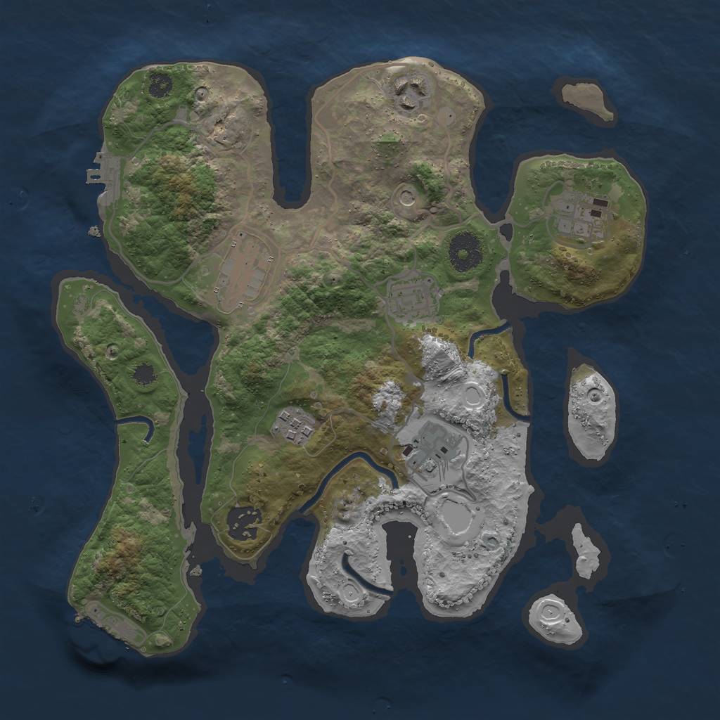 Rust Map: Procedural Map, Size: 3000, Seed: 1219952164, 15 Monuments