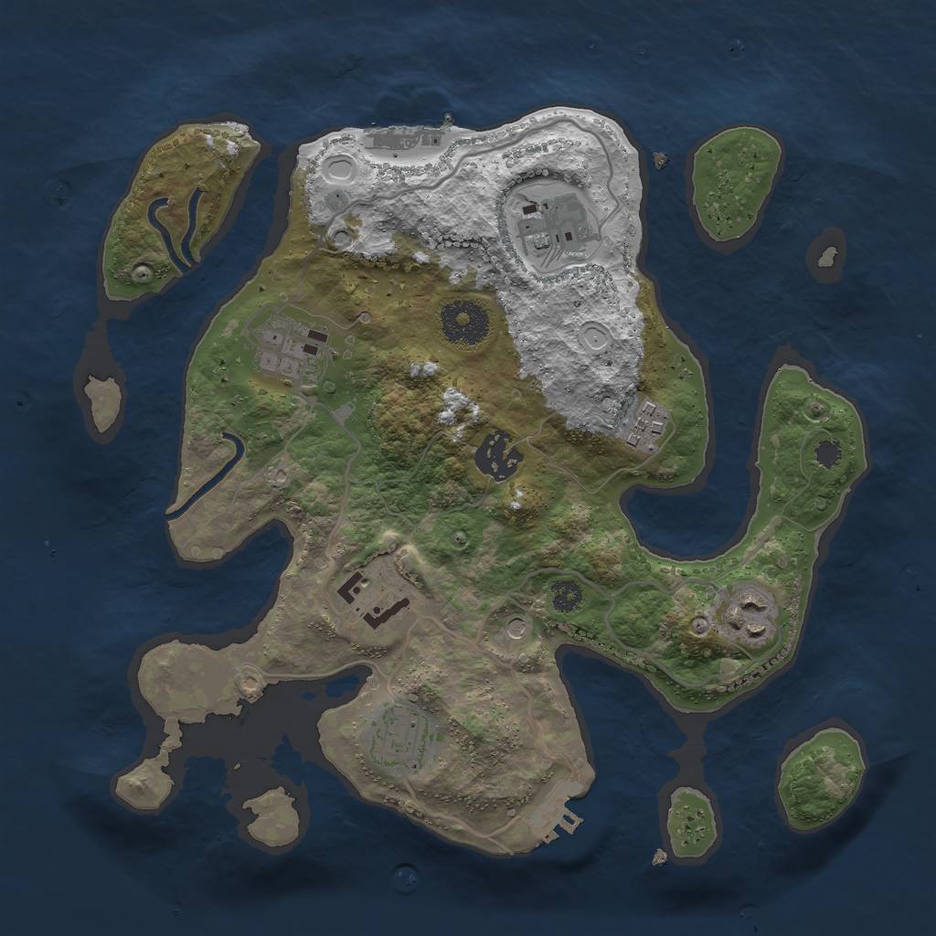 Rust Map: Procedural Map, Size: 3000, Seed: 1624978, 15 Monuments