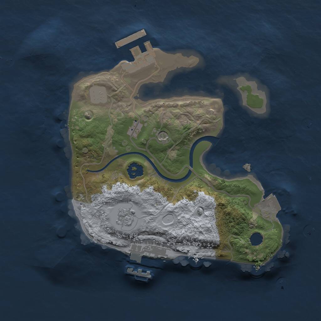 Rust Map: Procedural Map, Size: 2000, Seed: 1478011817, 5 Monuments