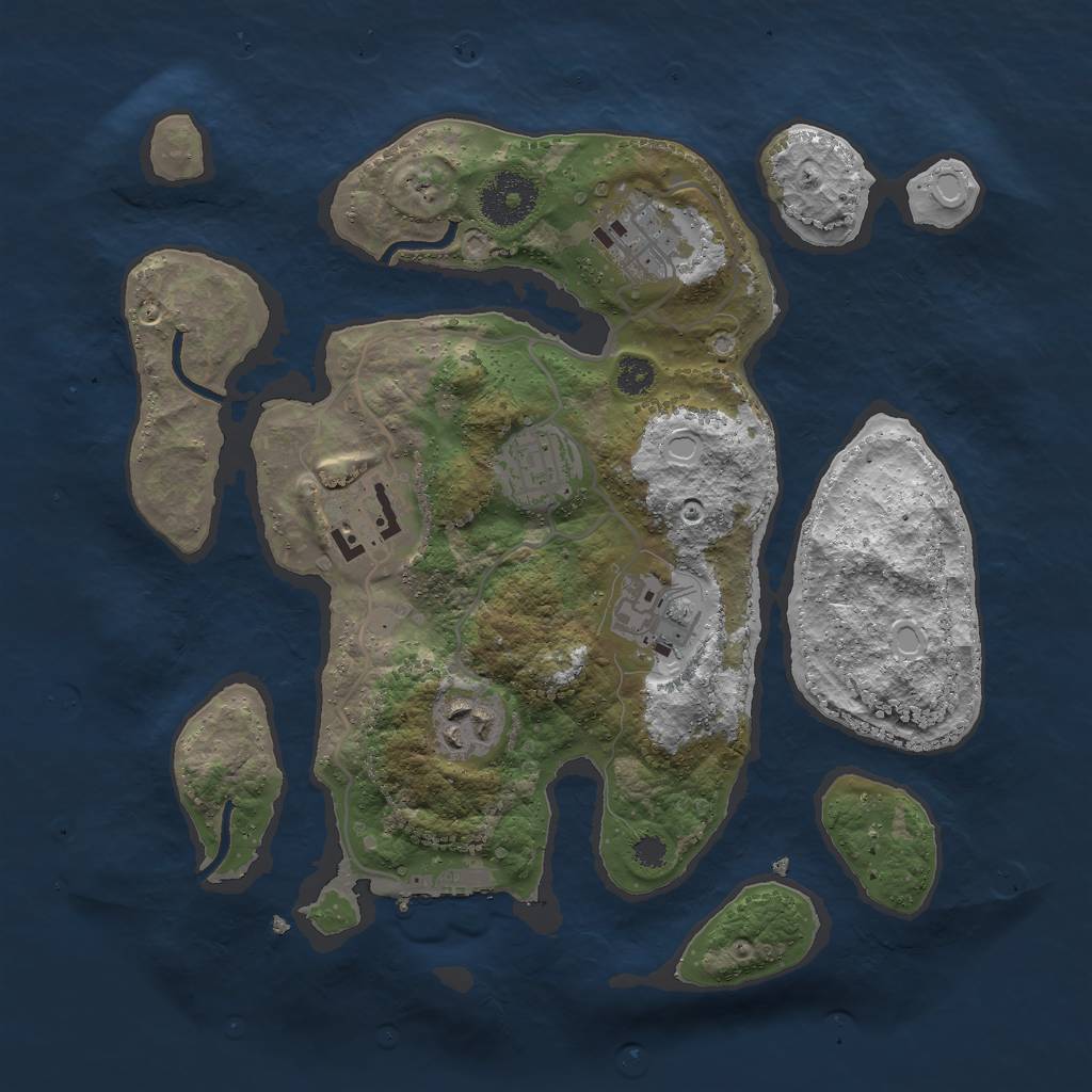 Rust Map: Procedural Map, Size: 3000, Seed: 1642463299, 11 Monuments