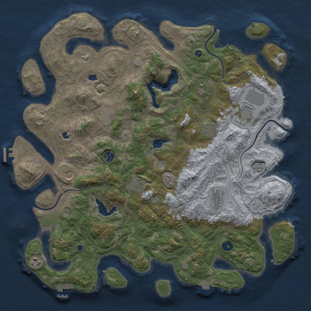 Rust Map: Procedural Map, Size: 4500, Seed: 85744740, 16 Monuments