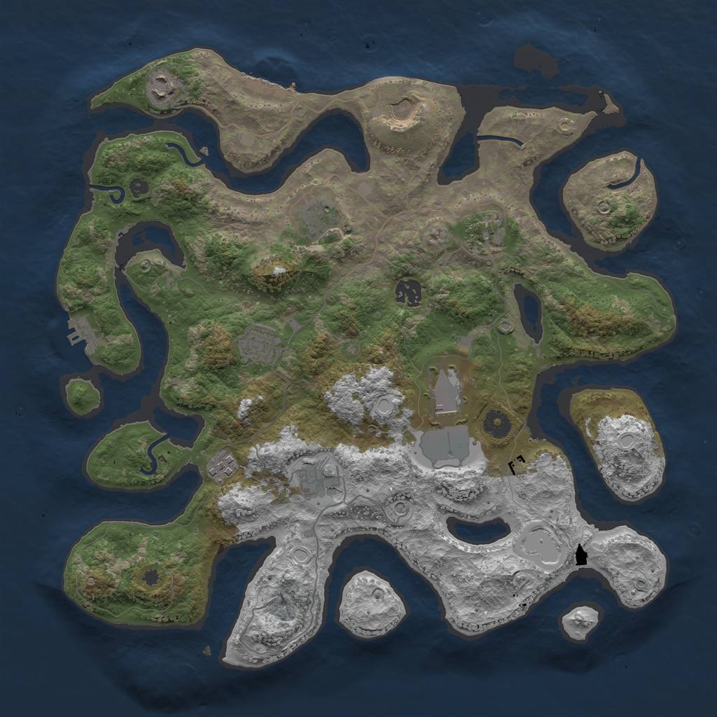 Rust Map: Procedural Map, Size: 3900, Seed: 6121212, 17 Monuments