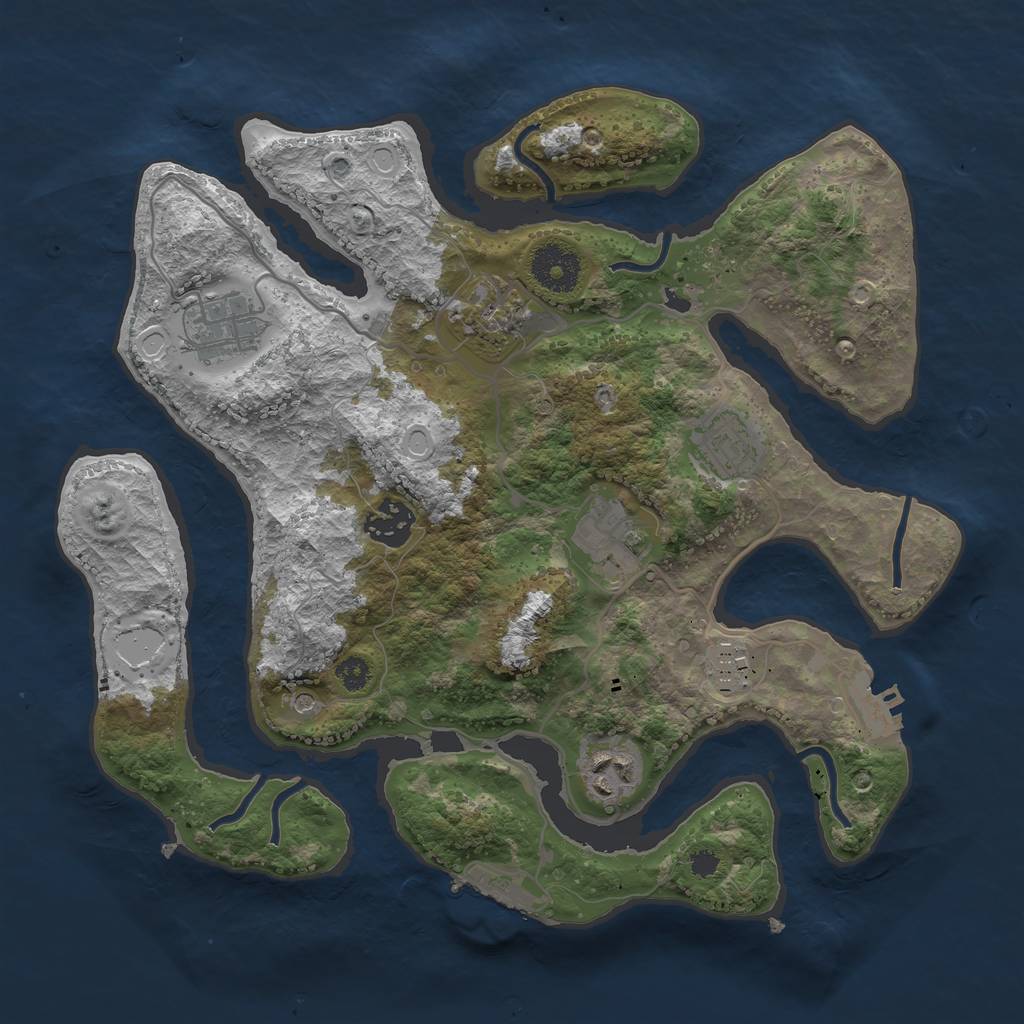 Rust Map: Procedural Map, Size: 3200, Seed: 25247850, 15 Monuments