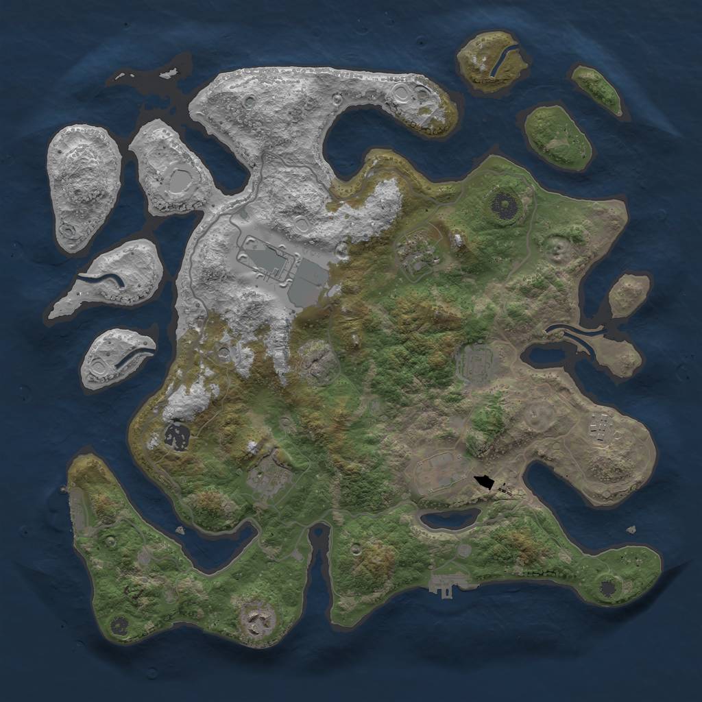 Rust Map: Procedural Map, Size: 4000, Seed: 994, 16 Monuments