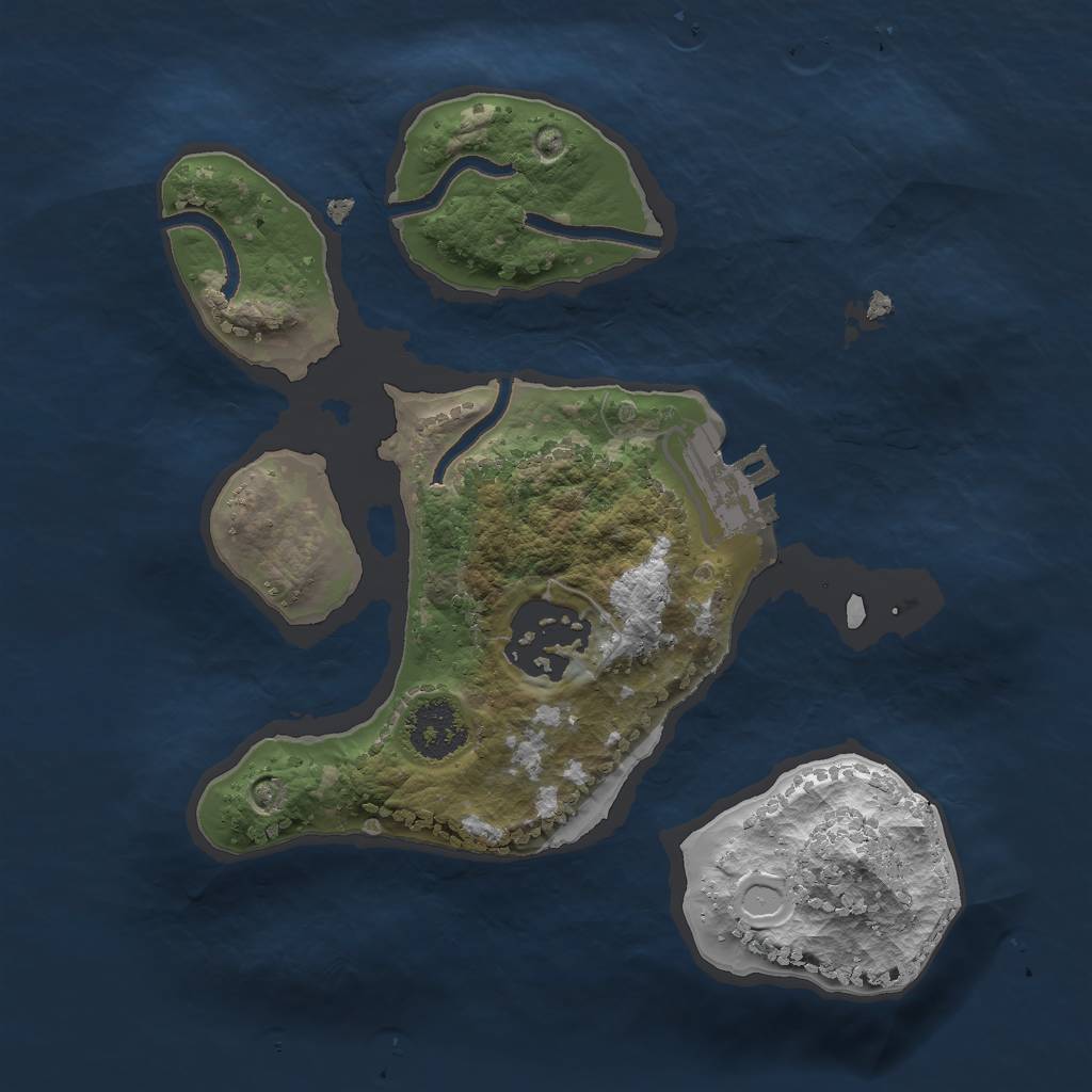 Rust Map: Procedural Map, Size: 2000, Seed: 264320, 7 Monuments