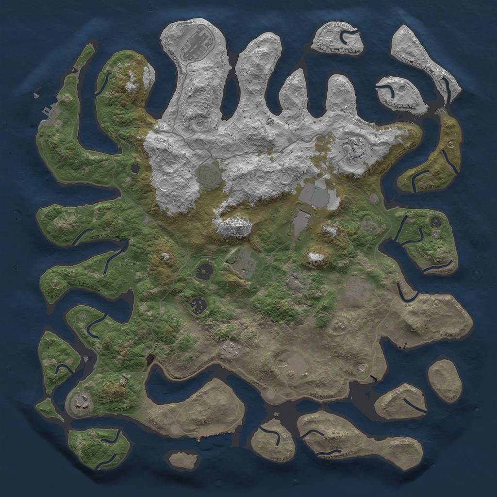 Rust Map: Procedural Map, Size: 4500, Seed: 56321, 18 Monuments