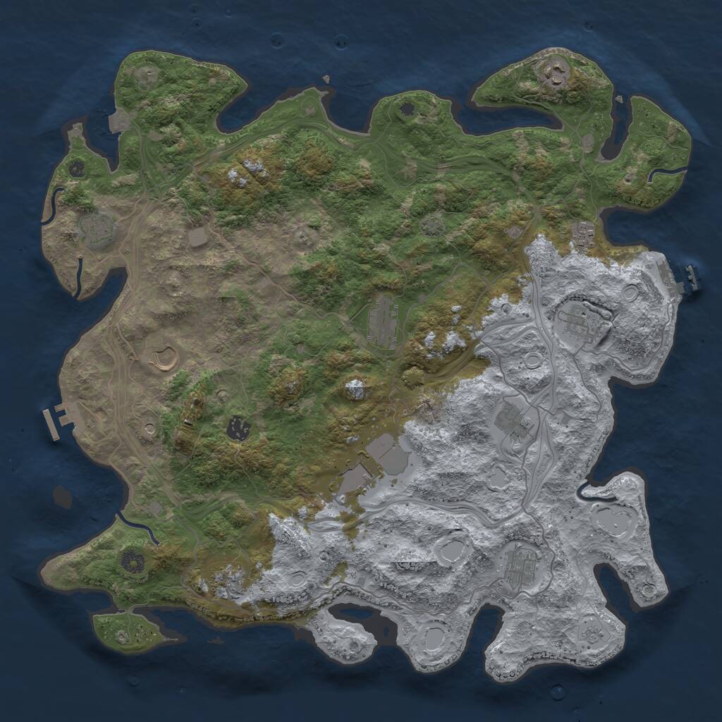 Rust Map: Procedural Map, Size: 4500, Seed: 454, 17 Monuments