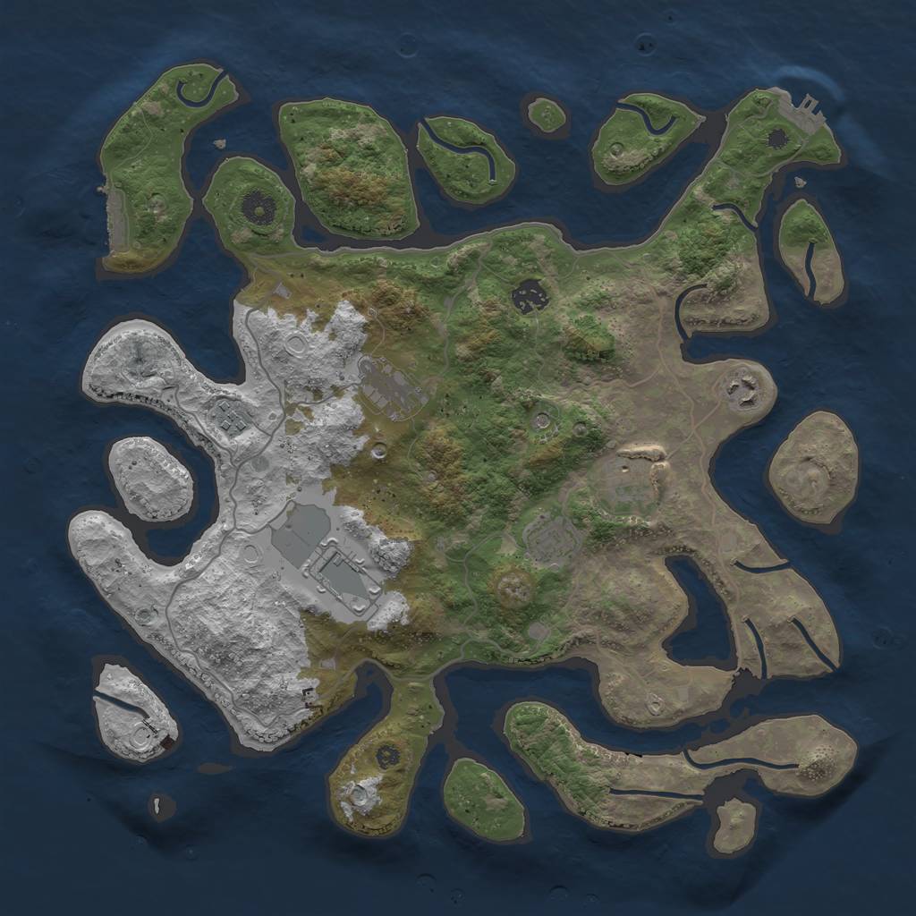 Rust Map: Procedural Map, Size: 4000, Seed: 10361086, 15 Monuments