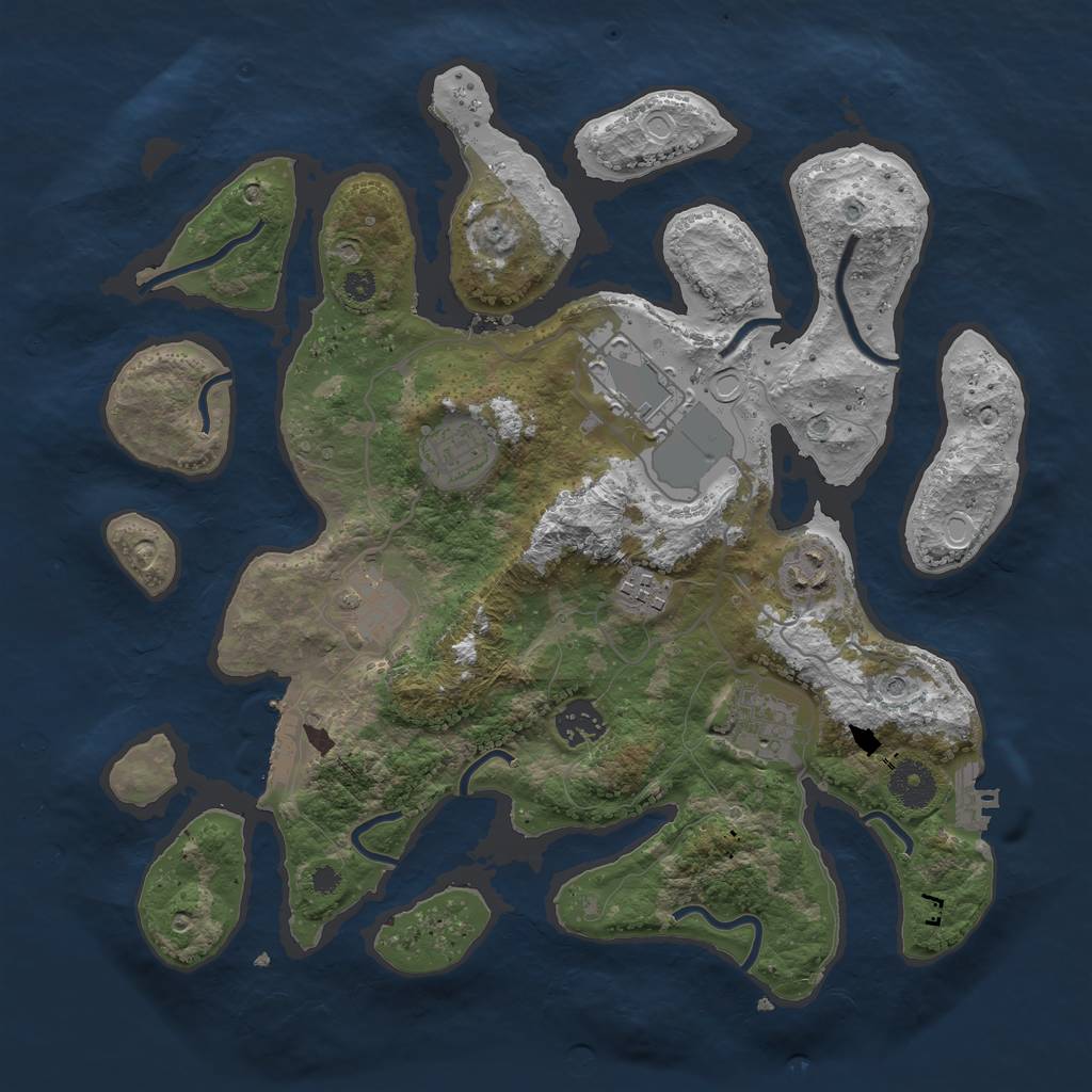Rust Map: Procedural Map, Size: 3500, Seed: 5282594, 15 Monuments