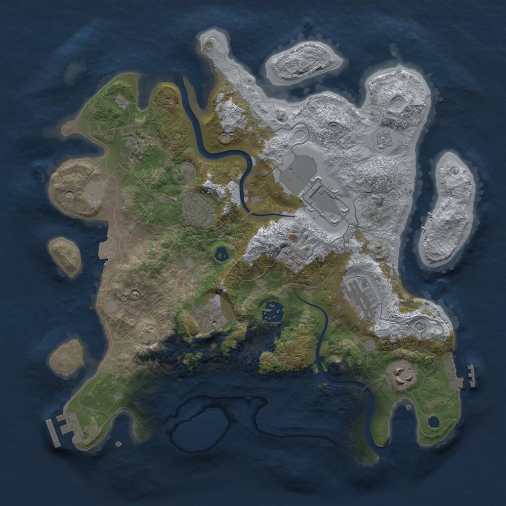 Rust Map: Procedural Map, Size: 3500, Seed: 5282594, 14 Monuments