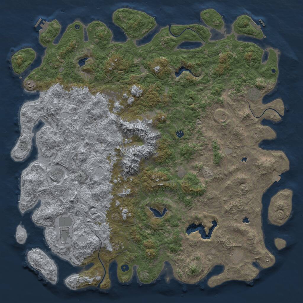 Rust Map: Procedural Map, Size: 6000, Seed: 6548645, 17 Monuments