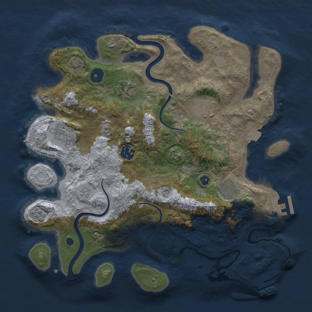 Rust Map: Procedural Map, Size: 3400, Seed: 2952, 12 Monuments