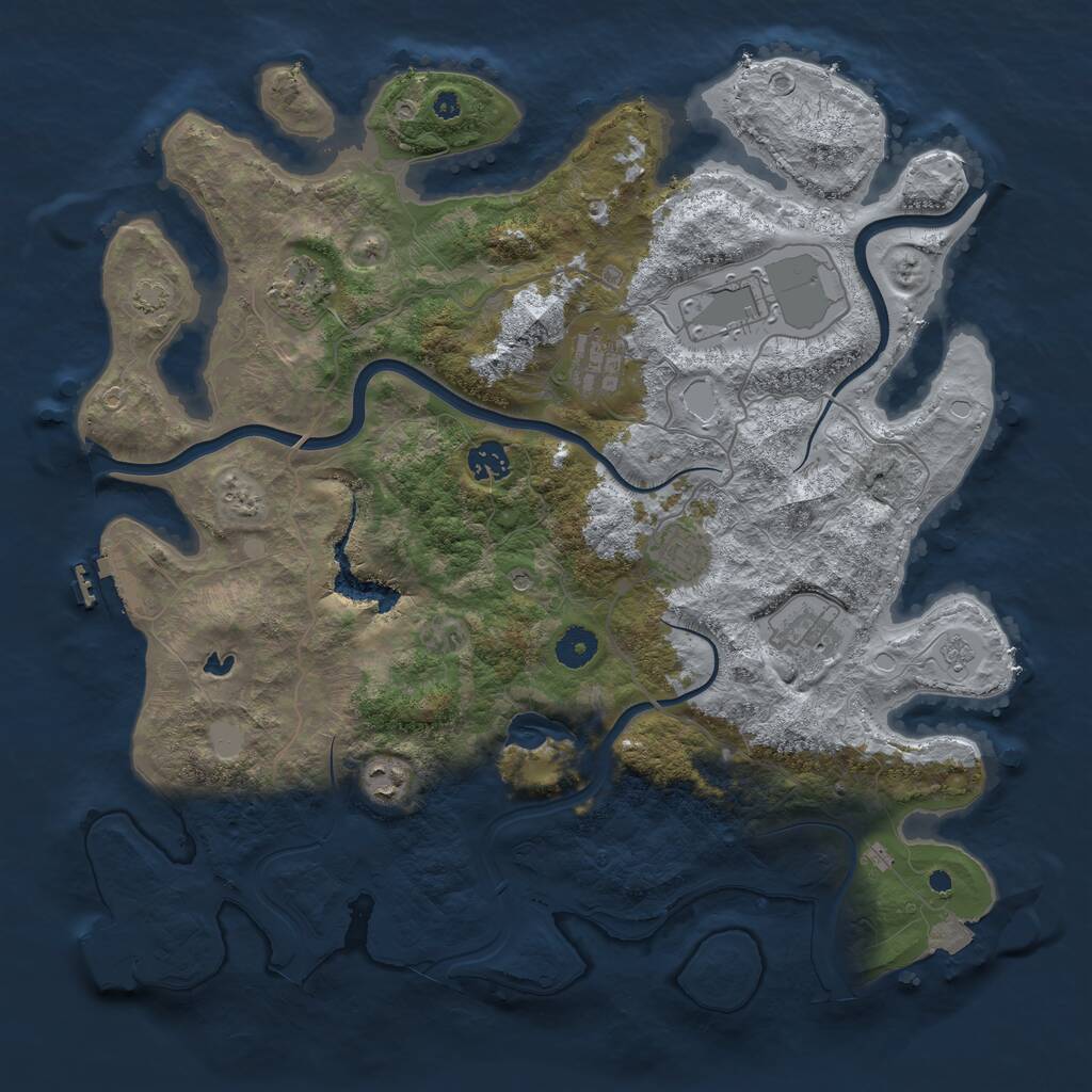 Rust Map: Procedural Map, Size: 4000, Seed: 50000186, 13 Monuments